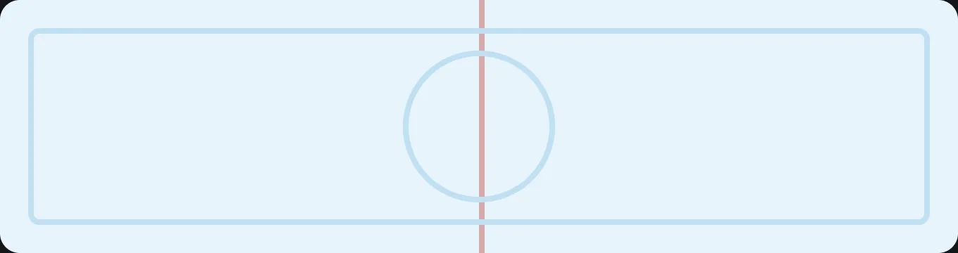 Flat illustration of a hockey rink with center line and faceoff circle, used as a section header.