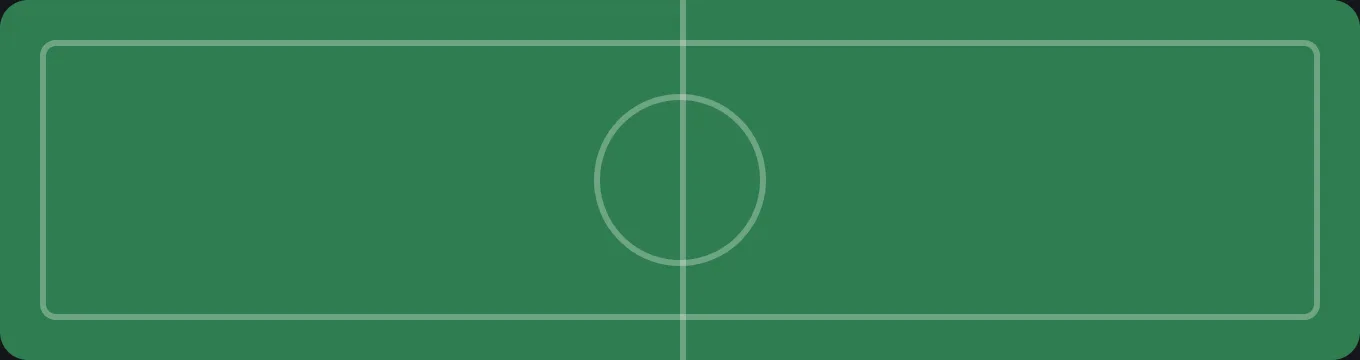 Flat illustration of a soccer pitch with halfway line and center circle, used as a section header.